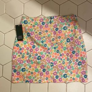 Indie skirt with rainbow flowers